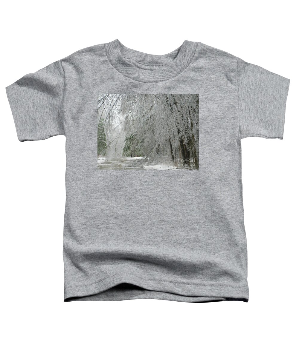 Icy Toddler T-Shirt featuring the photograph Icy Street Trees by Rockin Docks Deluxephotos