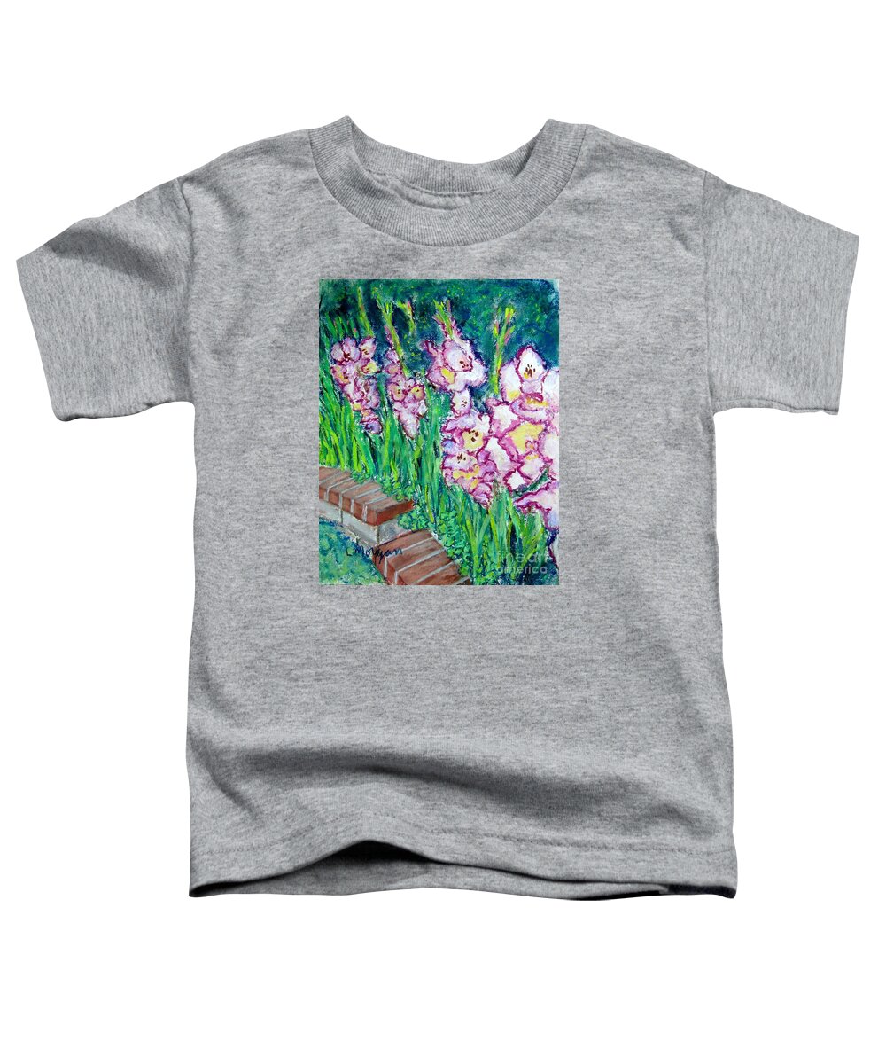 Gladioli Toddler T-Shirt featuring the painting I'm So Glad by Laurie Morgan