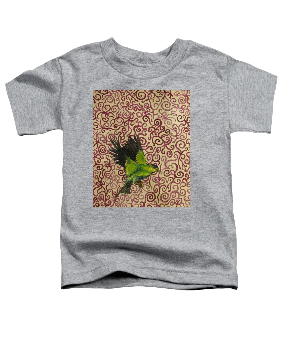 Canary Toddler T-Shirt featuring the painting Imaginary Canary by Violet Jaffe