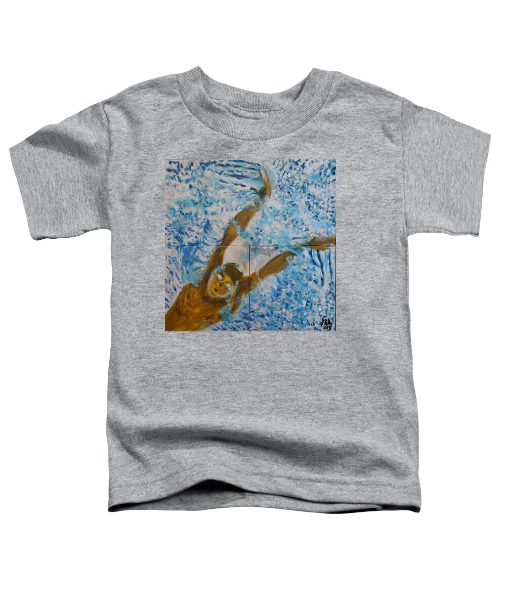 Blue Toddler T-Shirt featuring the painting Immersed by Bachmors Artist