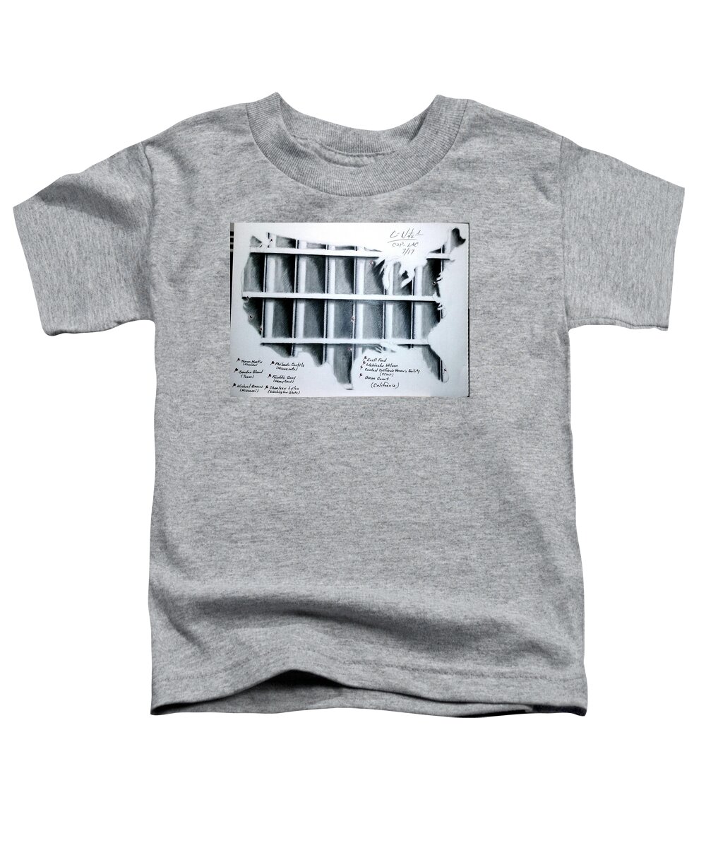 Black Art Toddler T-Shirt featuring the drawing Incarceration Nation by Donald Cnote Hooker