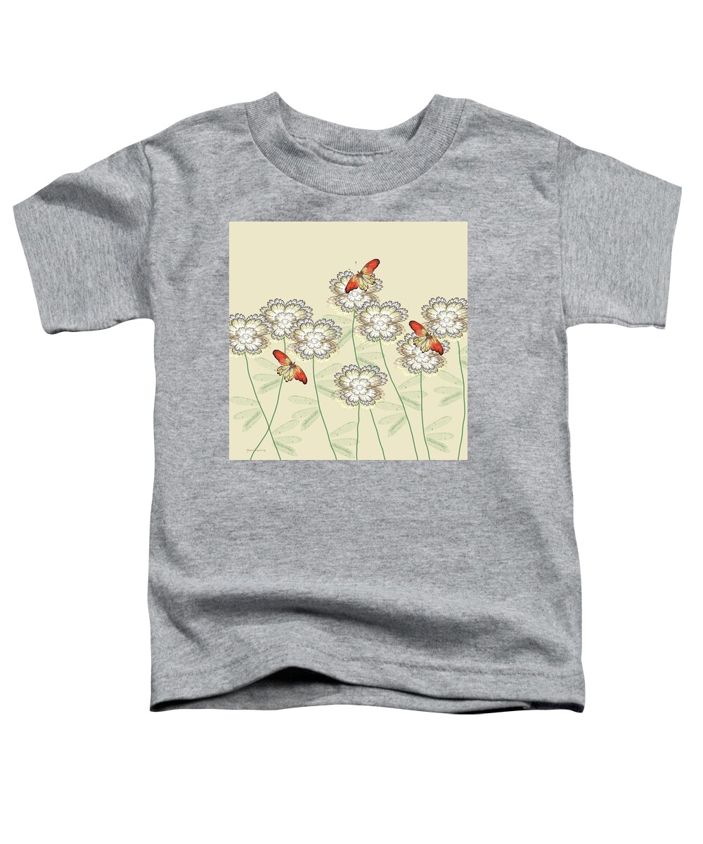 Flower Garden Toddler T-Shirt featuring the mixed media Incendia Flower Garden by Rosalie Scanlon