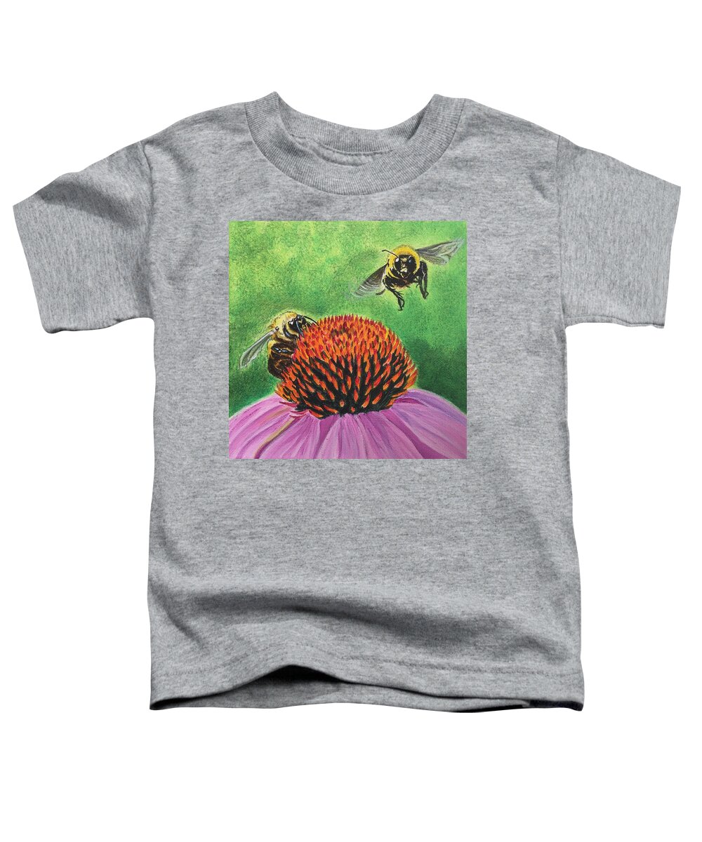 Bee Toddler T-Shirt featuring the painting Incoming by Sonja Jones