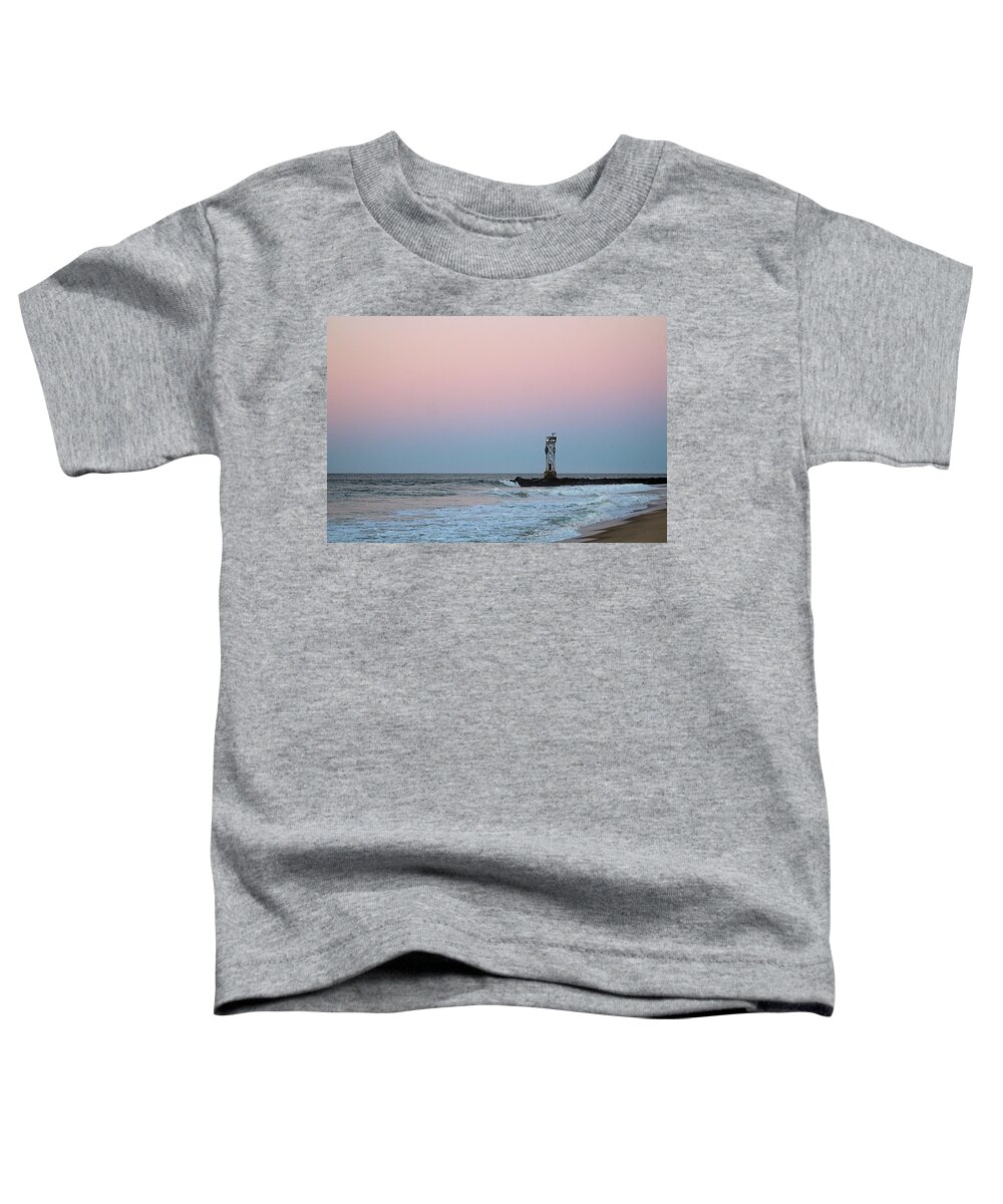 Beach Toddler T-Shirt featuring the photograph Inlet Jetty At Dawn by Robert Banach