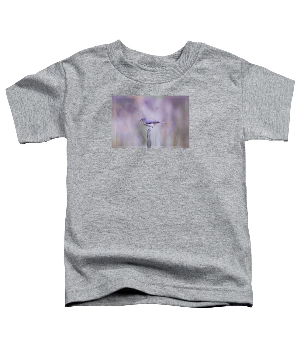 Tufted Toddler T-Shirt featuring the photograph Inquisitive Titmouse by Carla Parris