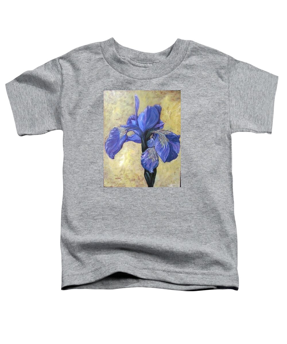 Flowers Toddler T-Shirt featuring the painting Iris by Barbara O'Toole