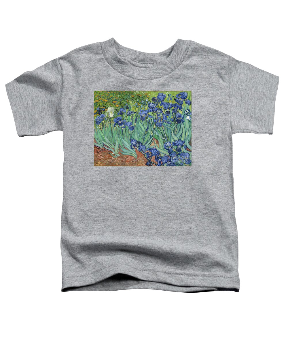 Famous Toddler T-Shirt featuring the painting Irises by Vincent van Gogh by Esoterica Art Agency
