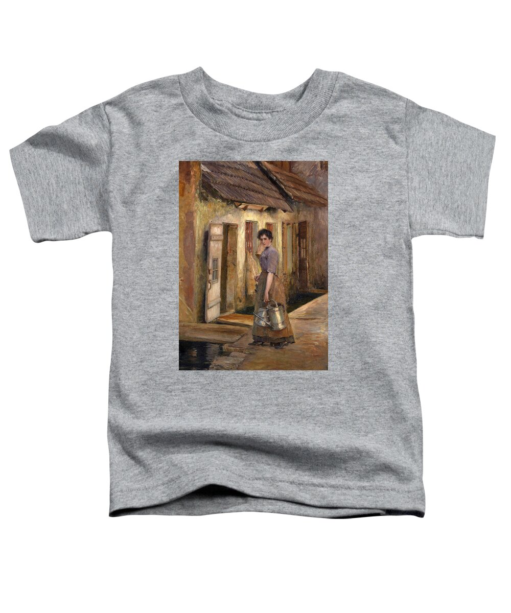 Franz Skarbina Toddler T-Shirt featuring the painting Jeanette by Franz Skarbina