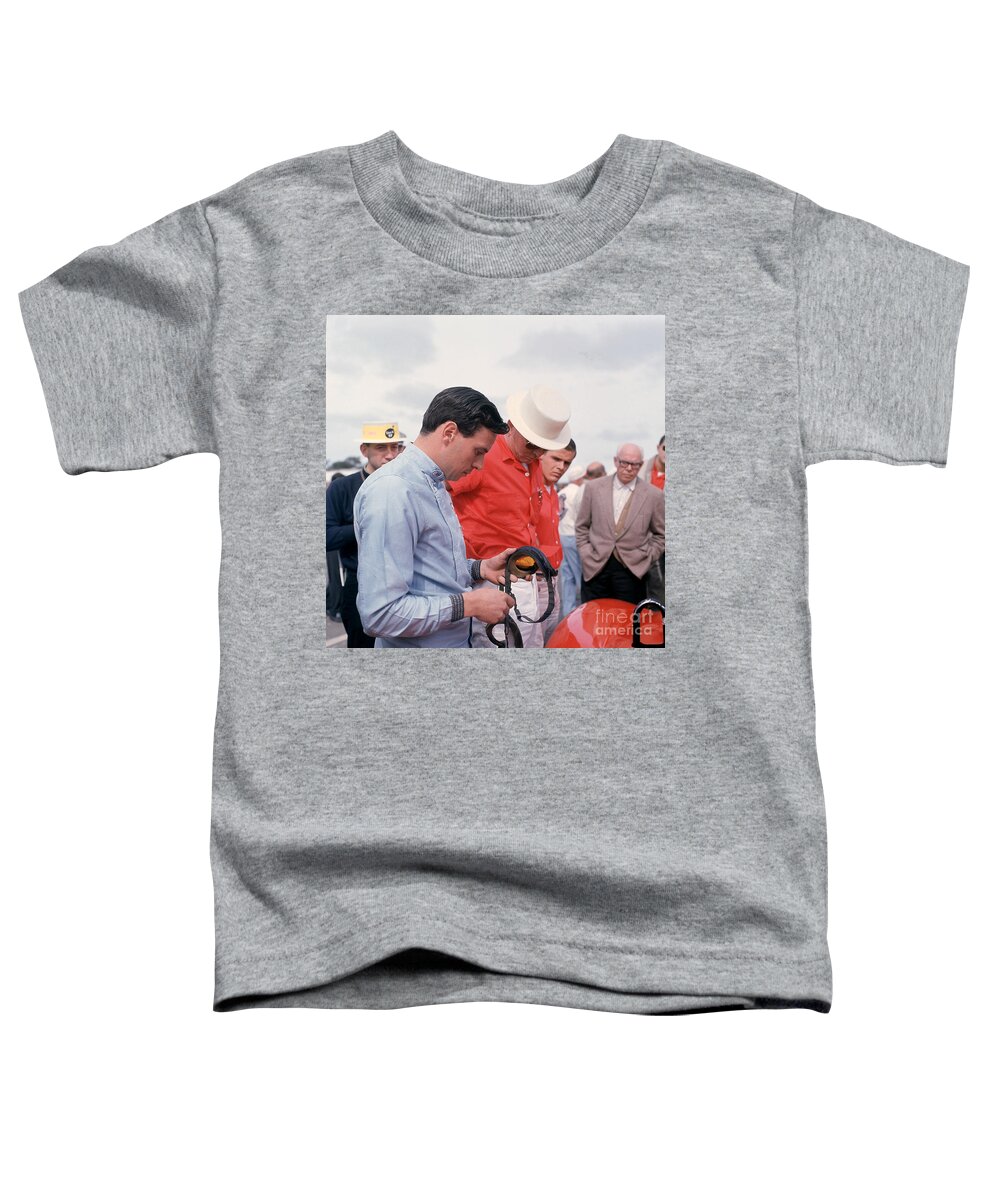 Jim Clark Toddler T-Shirt featuring the photograph Jim Clark at Laguna Seca by Robert K Blaisdell
