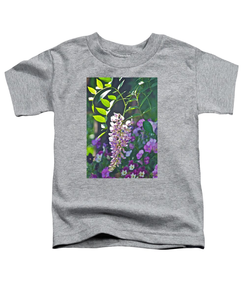 Pansies Toddler T-Shirt featuring the photograph June Pansies 2 by Janis Senungetuk
