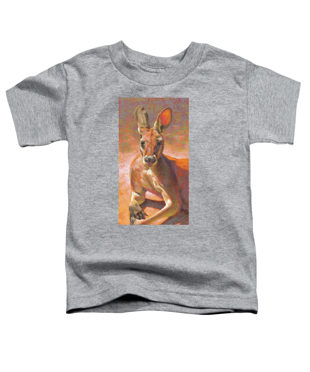 Kangaroo Toddler T-Shirt featuring the pastel K is for Kangaroo by Rita Kirkman