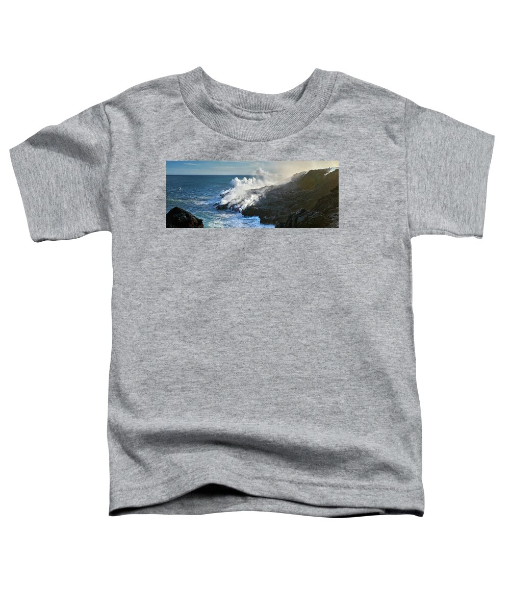 Christopher Johnson Toddler T-Shirt featuring the photograph Kamokuna Lava Ocean Entry by Christopher Johnson