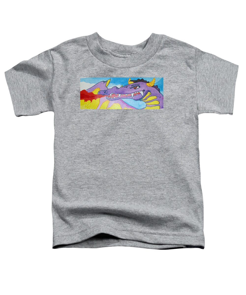 Purple Prints Toddler T-Shirt featuring the drawing Kiss My Fire by Robert Margetts