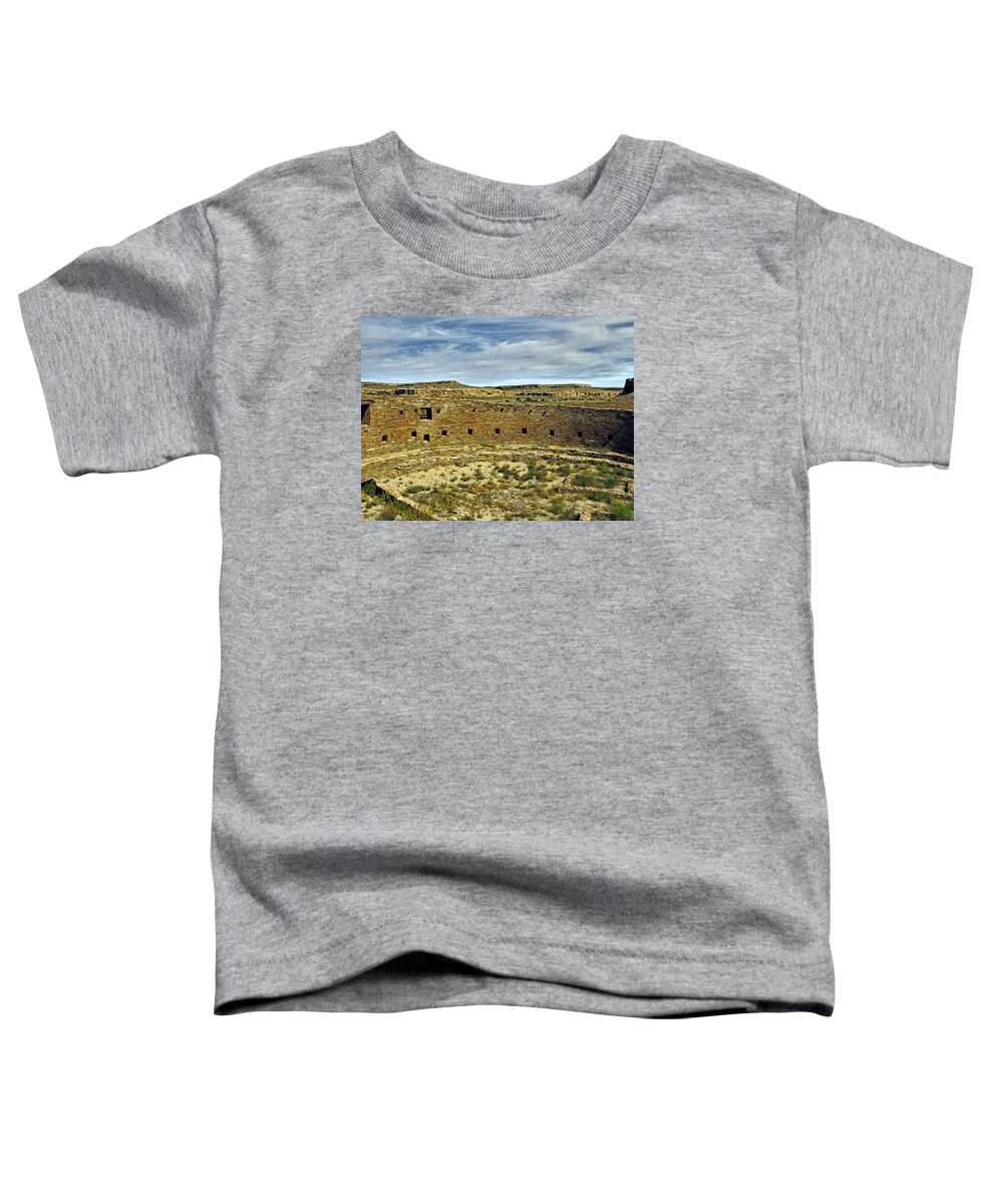 Chaco Canyon Toddler T-Shirt featuring the photograph Kiva view Chaco Canyon by Kurt Van Wagner
