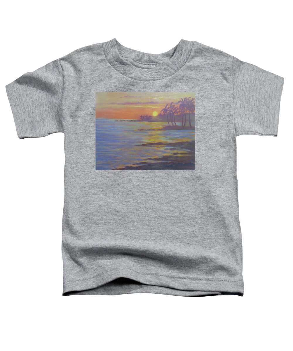 Hawaii Toddler T-Shirt featuring the painting Kona Sunset by Stan Chraminski
