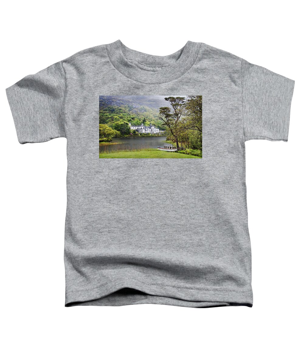 Kylemore Abby Toddler T-Shirt featuring the photograph Kylemore Castle in Spring by Jill Love
