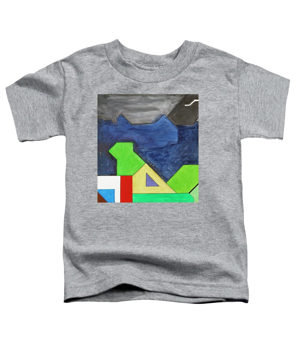 Abstract Toddler T-Shirt featuring the painting La notte sopra la citta verde - Part IV by Willy Wiedmann