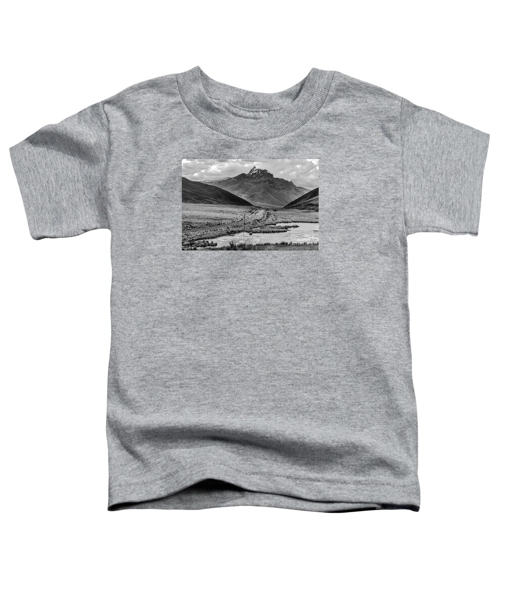 Bw Toddler T-Shirt featuring the pyrography La Raya Mountains by David Meznarich