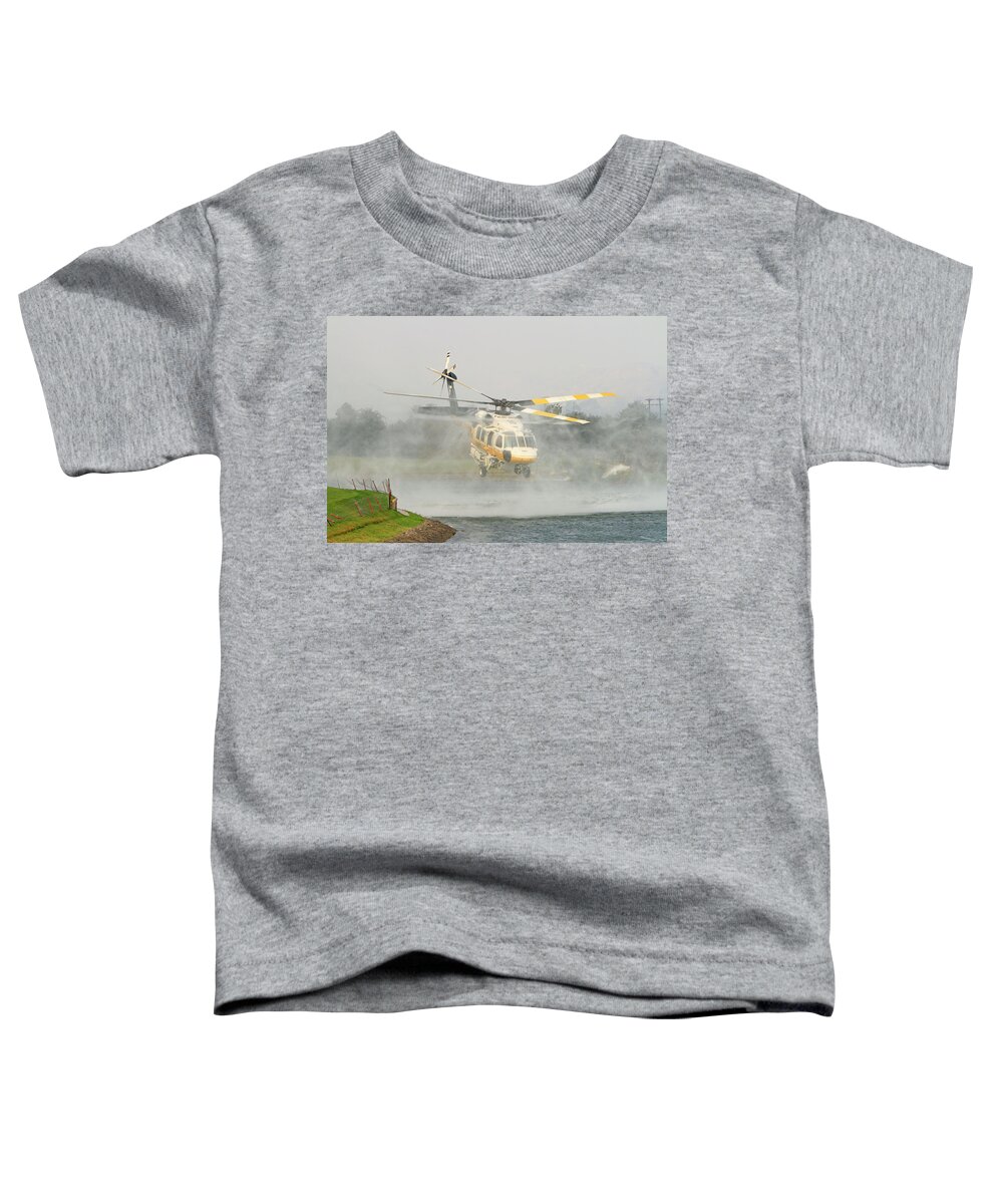 Erickson Sky Crane Toddler T-Shirt featuring the photograph La Tuna Fire 14 by Shoal Hollingsworth
