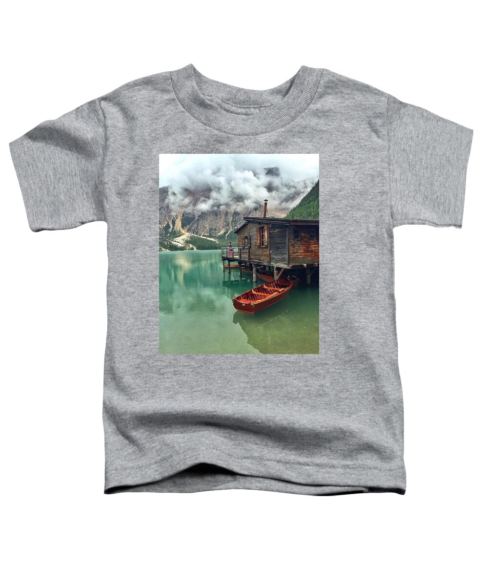 The Gorgeous Colors Of Lake Braise Toddler T-Shirt featuring the photograph Lake Braise Italy by Andy Bucaille