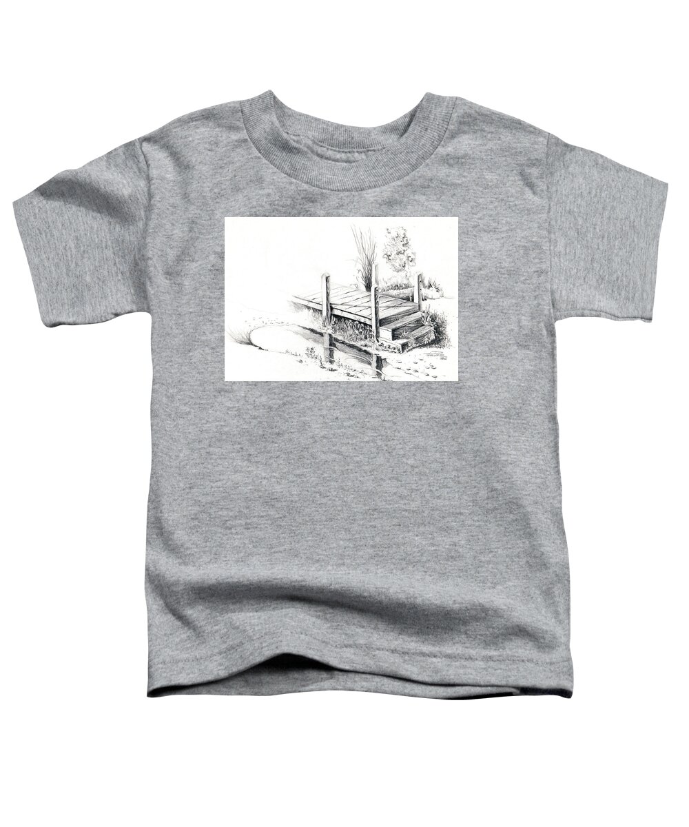 Fl Toddler T-Shirt featuring the drawing Lake Catherine, FL by Dale Turner