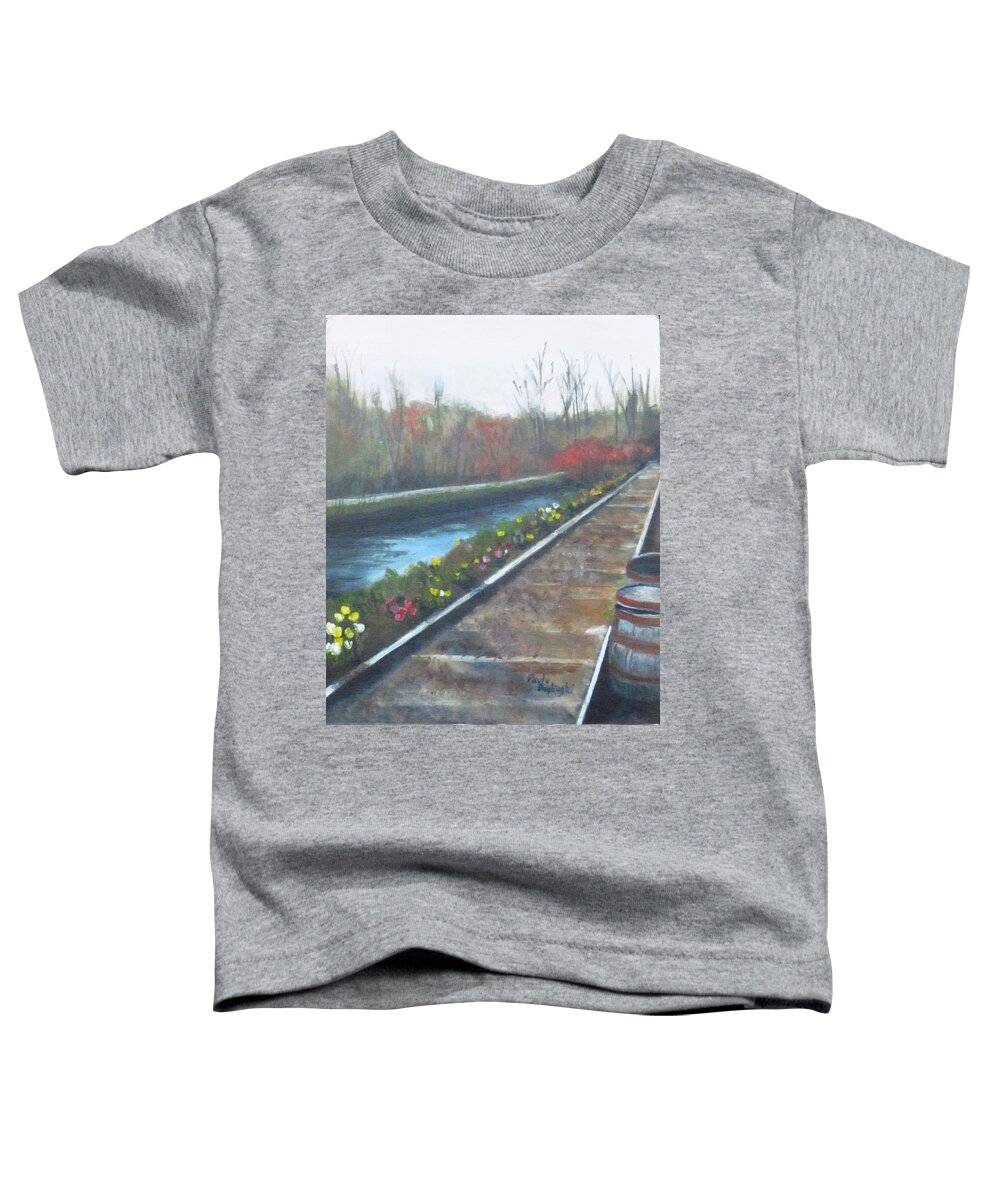 Lambertville Toddler T-Shirt featuring the painting Lambertville RR #2 by Paula Pagliughi
