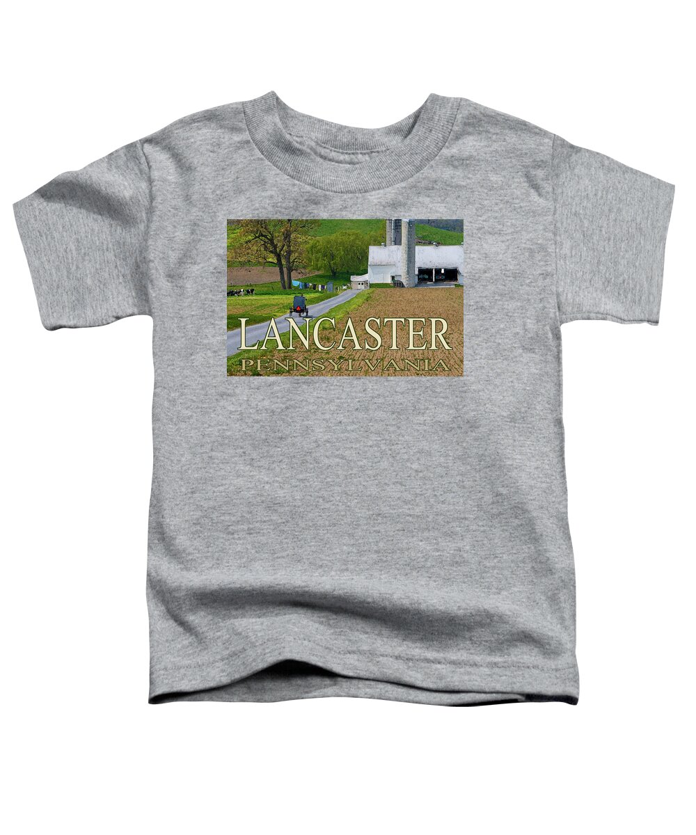 Lancaster Toddler T-Shirt featuring the digital art Lancaster Pennsylvania by Barry Wills