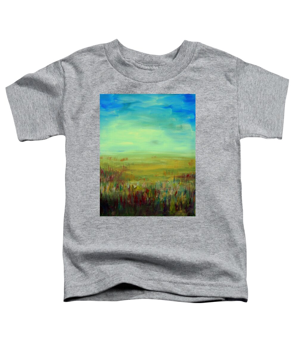 Landscape Abstract Toddler T-Shirt featuring the painting Landscape Abstract by Julie Lueders 