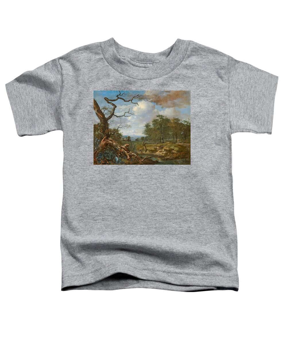 Jan Wijnants Toddler T-Shirt featuring the painting Landscape at the Edge of Woods by Jan Wijnants