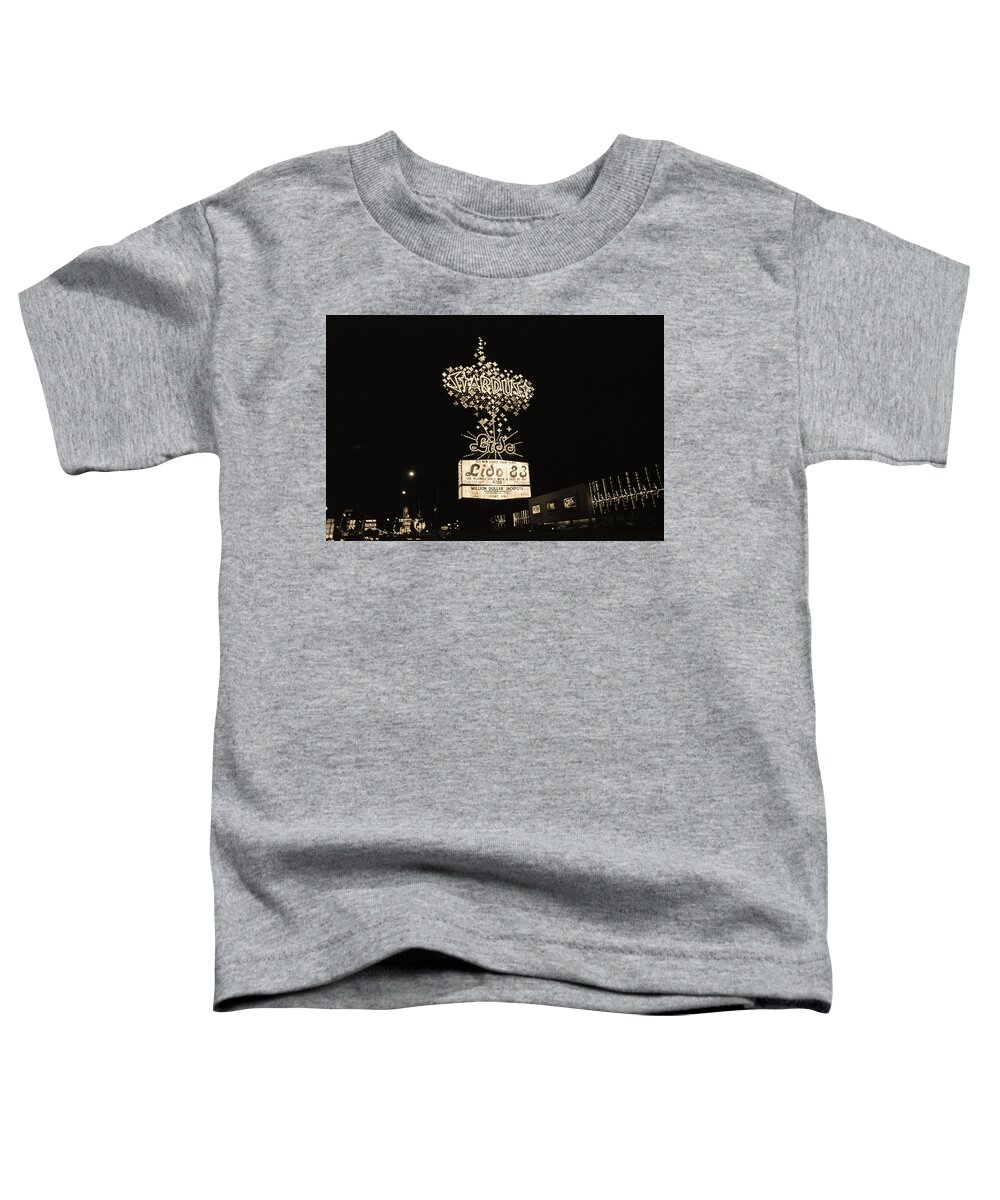 Architecture Toddler T-Shirt featuring the photograph Las Vegas 1983 Sepia #10 by Frank Romeo