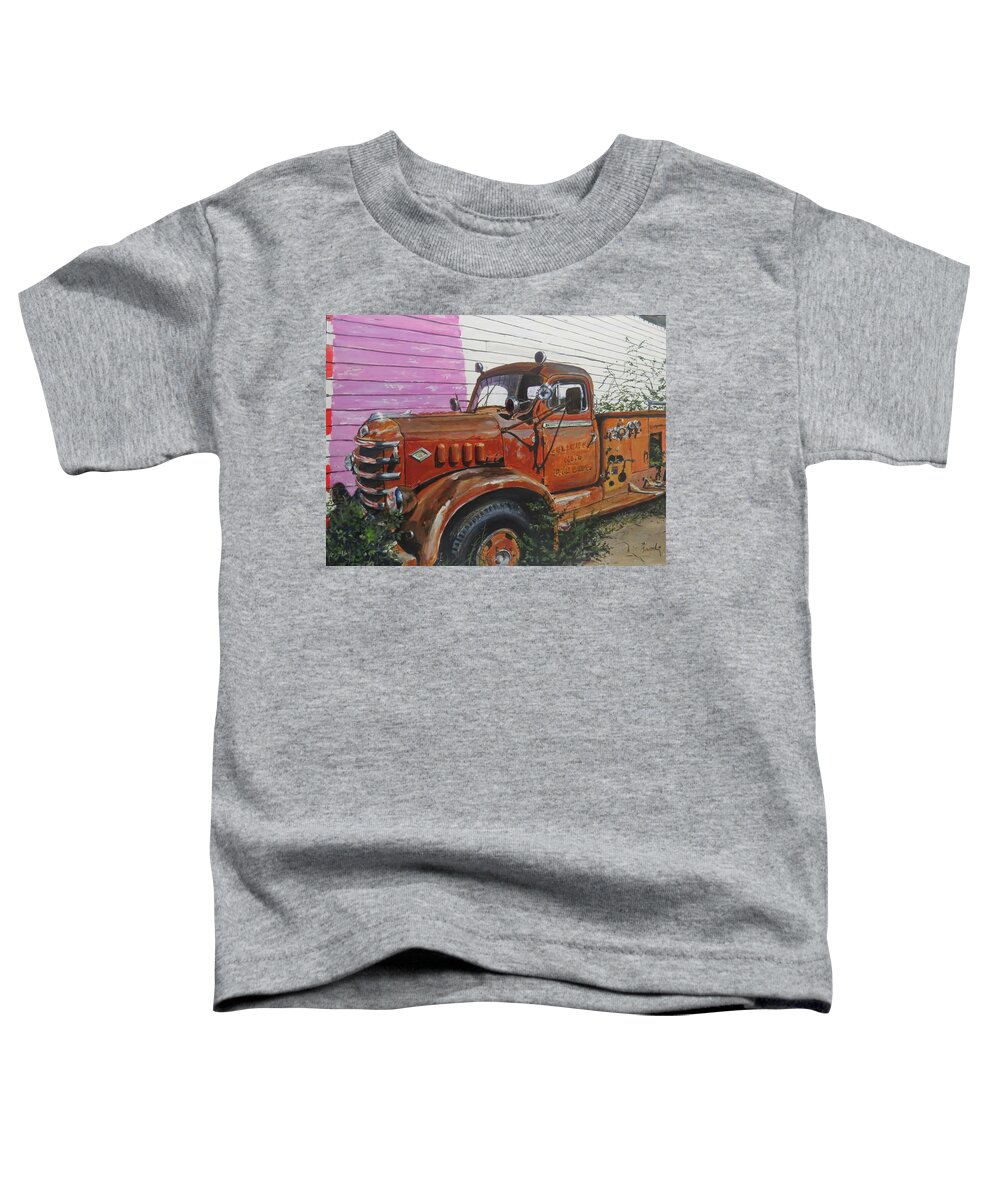 Firetruck Toddler T-Shirt featuring the painting Last Parade by William Brody