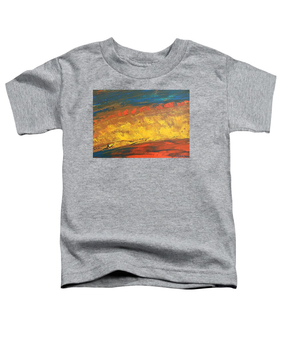 Landscape Toddler T-Shirt featuring the painting Lava flow by Norma Duch