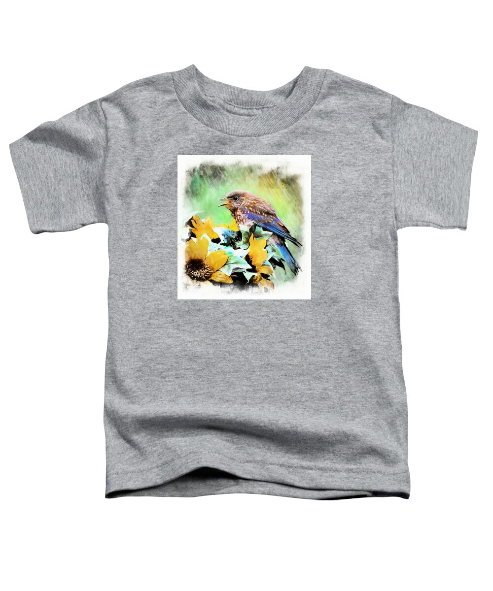 Bluebird Toddler T-Shirt featuring the photograph Learning To Sing by Tina LeCour