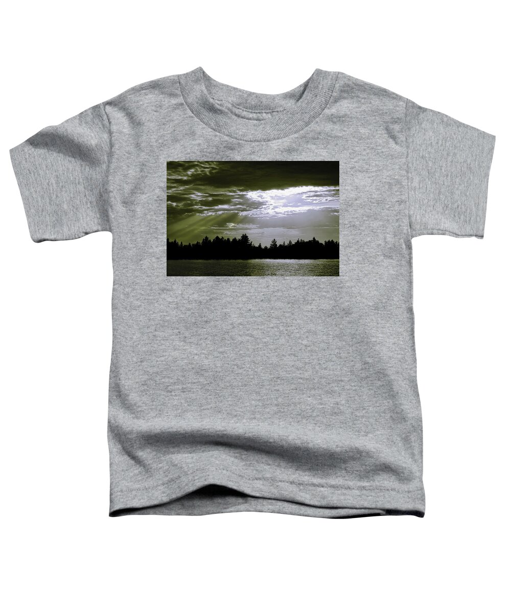 Light Beams Toddler T-Shirt featuring the photograph Light Blast in Evening by JGracey Stinson