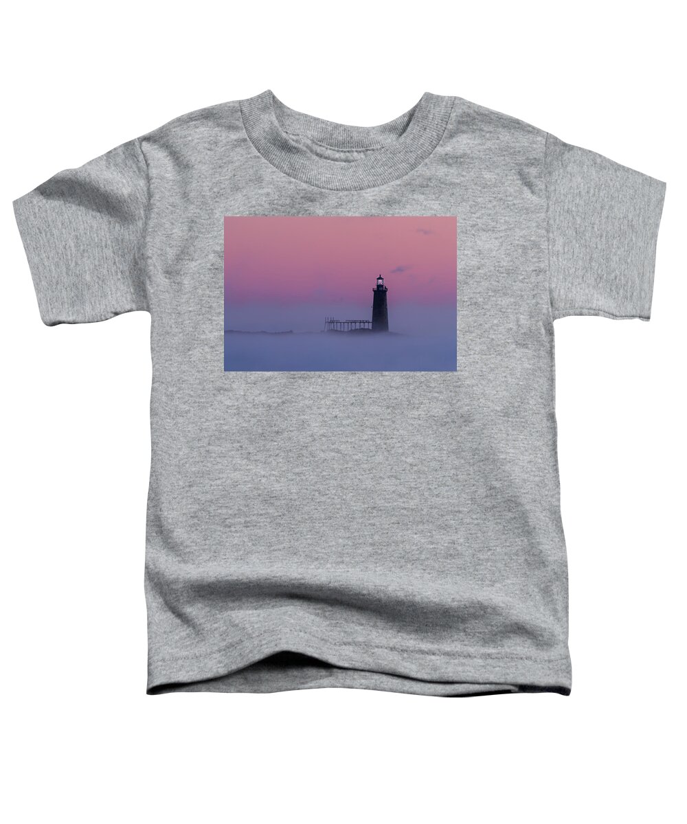 Maine Toddler T-Shirt featuring the photograph Lighthouse in the Clouds by Colin Chase