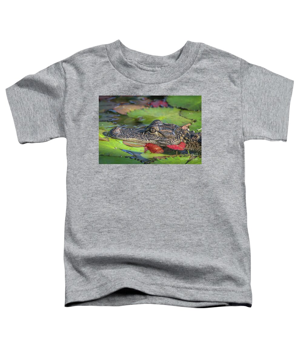 Gator Toddler T-Shirt featuring the photograph Lily Pad Gator by Tom Claud
