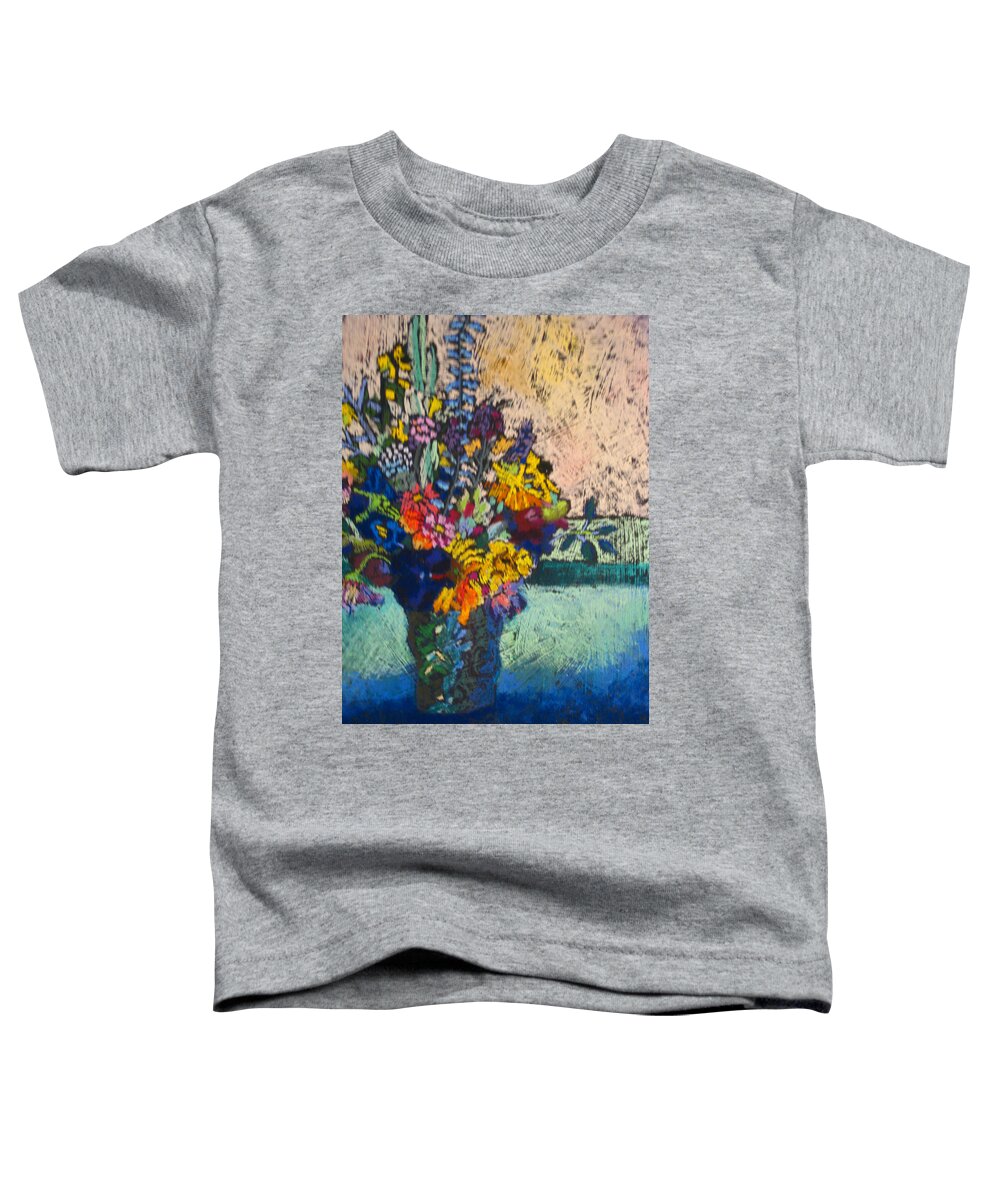 Colorful Bouquet Toddler T-Shirt featuring the pastel Lisa's Bouquet by Constance Gehring