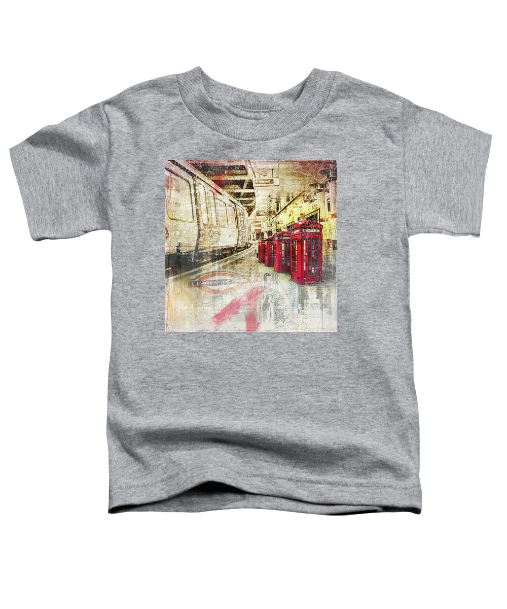 Londonart Toddler T-Shirt featuring the digital art London Calling by Nicky Jameson