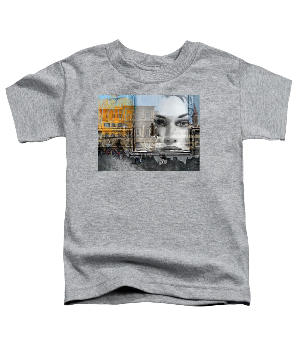 Woman Toddler T-Shirt featuring the photograph Looking at the street life of Florence by Gabi Hampe