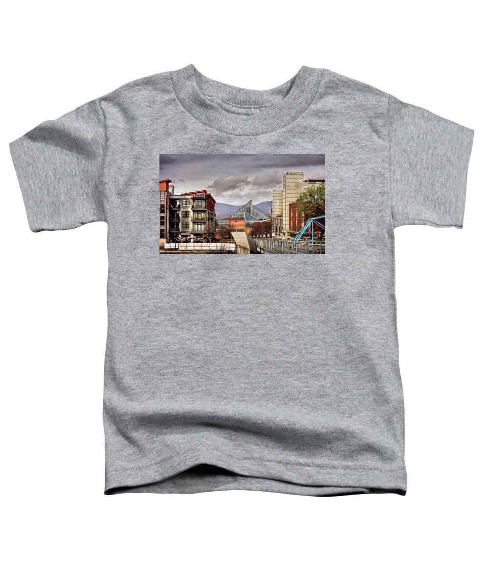 Tennessee Aquarium Toddler T-Shirt featuring the photograph Looking Toward The Tennessee Aquarium by Greg and Chrystal Mimbs