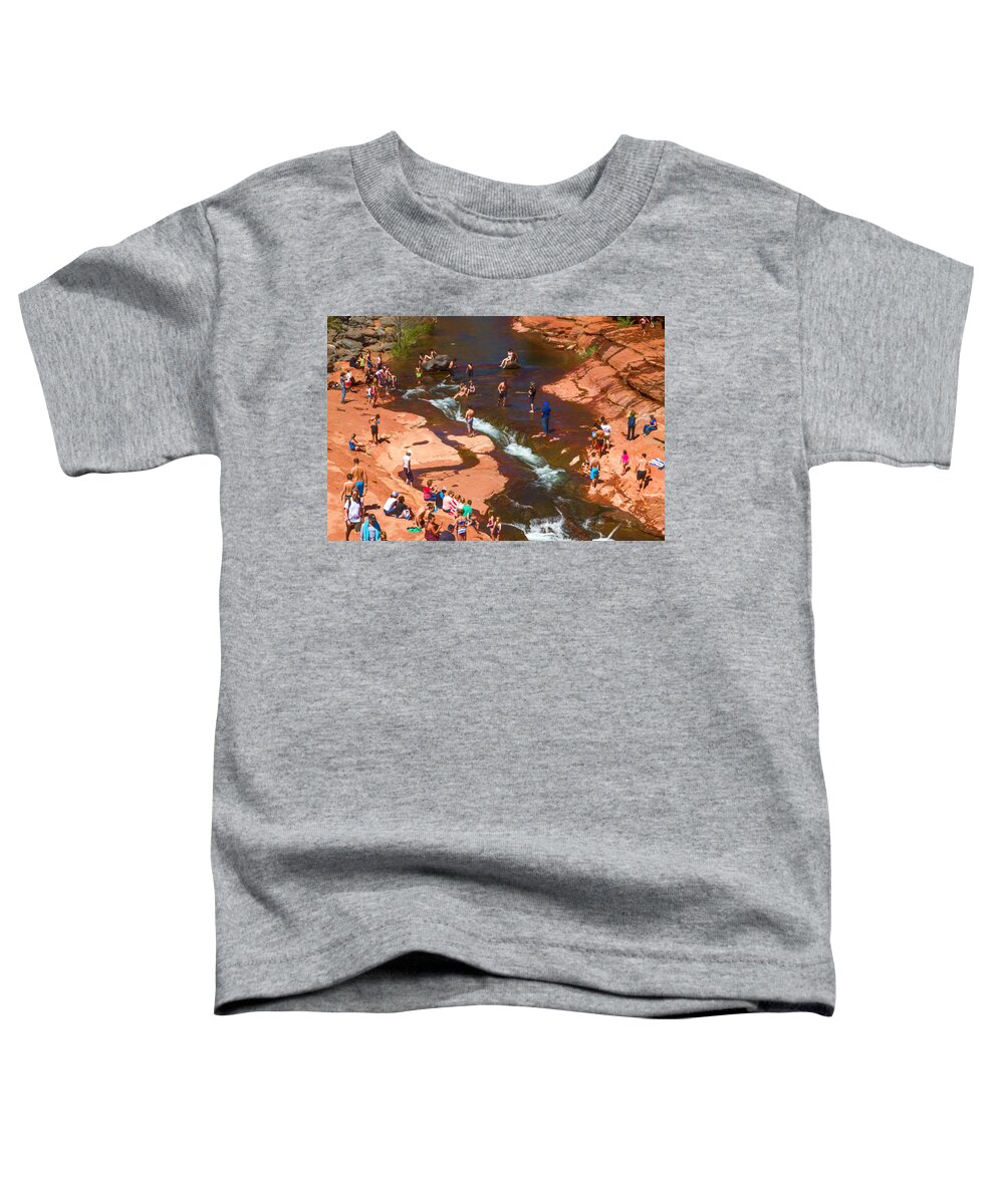 Loving Slide Rock Toddler T-Shirt featuring the photograph Loving Slide Rock by Bonnie Follett