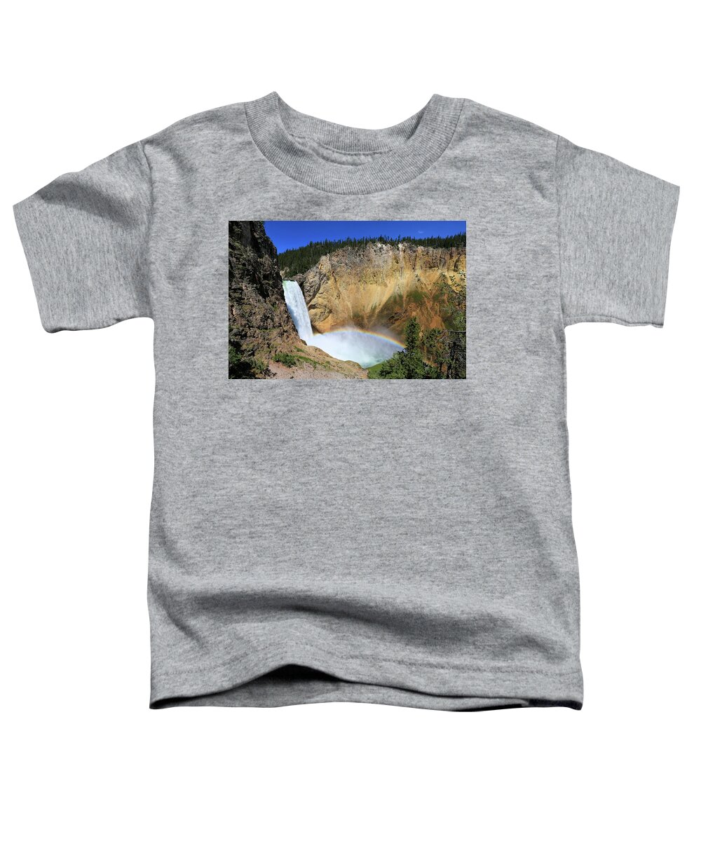Photosbymch Toddler T-Shirt featuring the photograph Lower Falls with a Rainbow by M C Hood