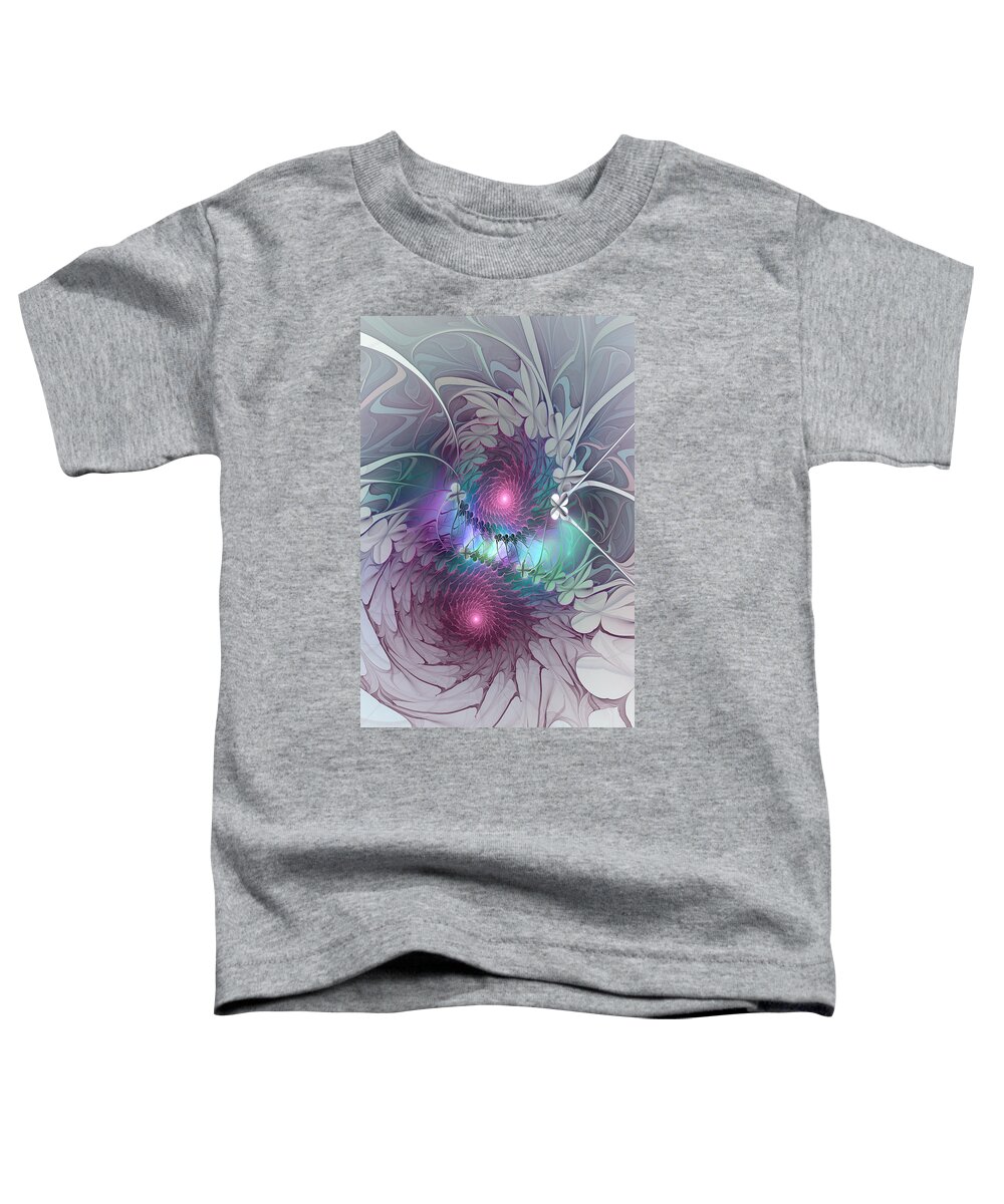 Abstract Toddler T-Shirt featuring the digital art Lucky Clover by Gabiw Art
