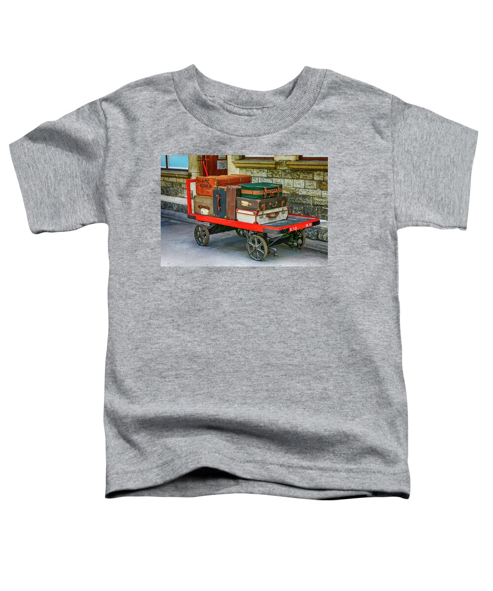 Vintage Toddler T-Shirt featuring the photograph Luggage to go by Chris Smith