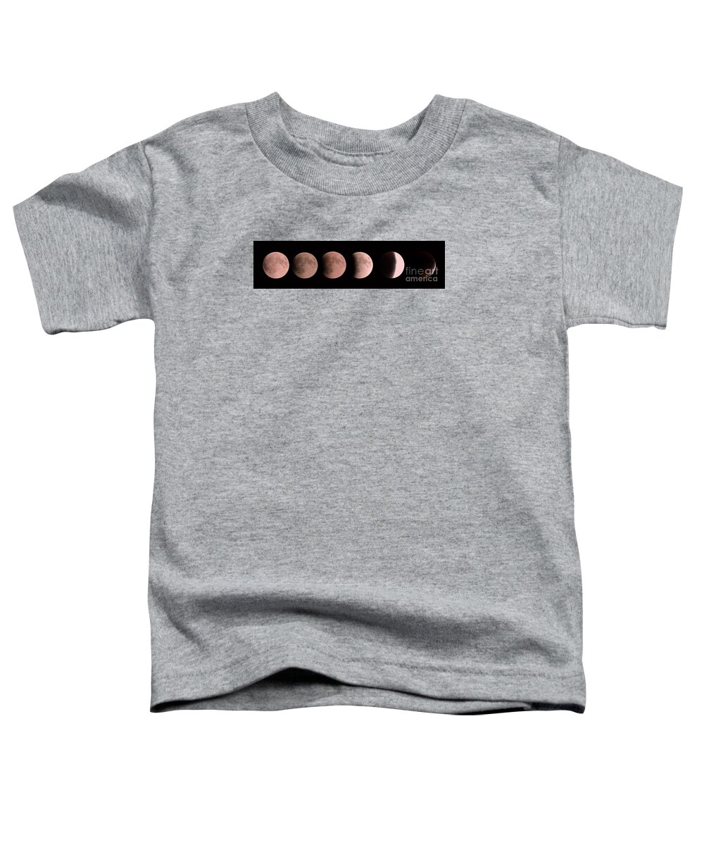 Lunar Toddler T-Shirt featuring the photograph Lunar Eclipse 9-27-15 Stages by Mim White