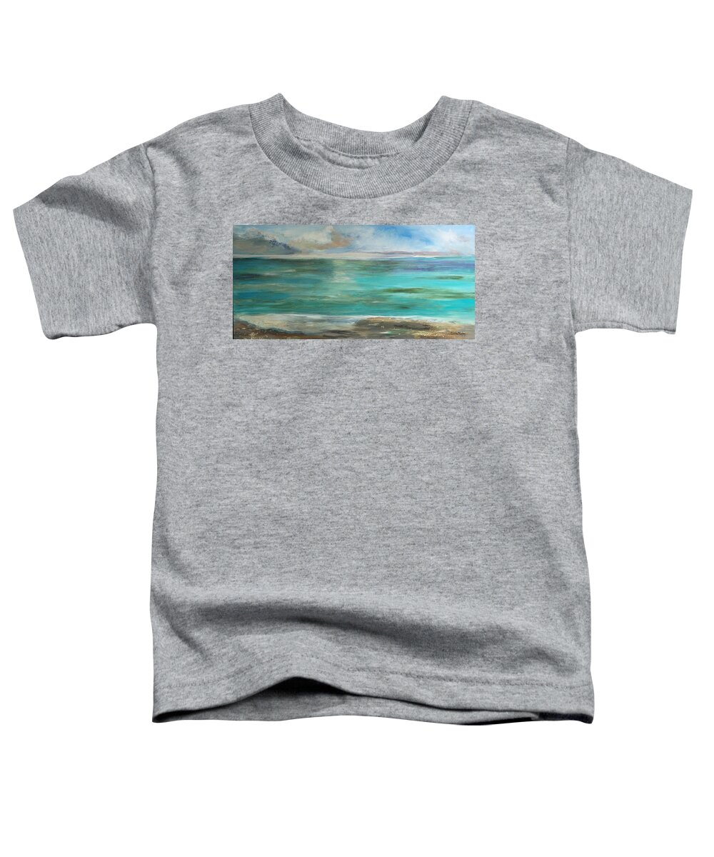 Beach Toddler T-Shirt featuring the painting Magical Beach Moment by Linda Kegley