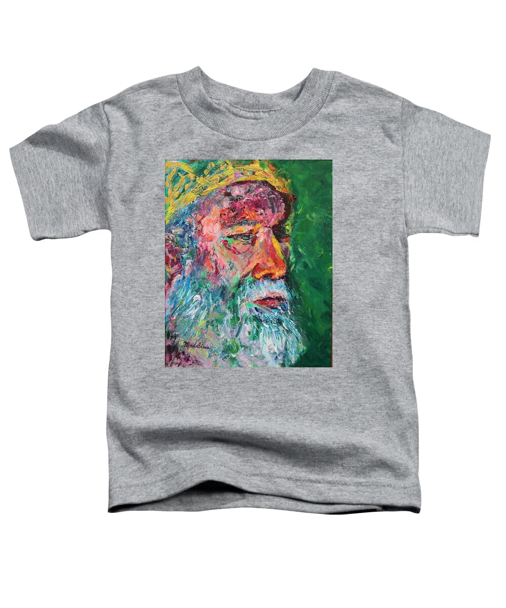 Portraits Toddler T-Shirt featuring the painting Man with Crown by Madeleine Shulman