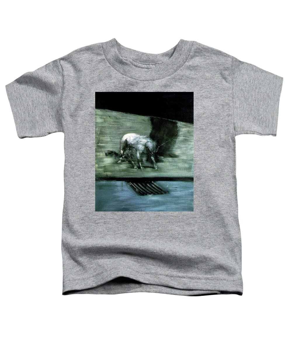 Man With Dog Toddler T-Shirt featuring the painting Man with Dog by Francis Bacon