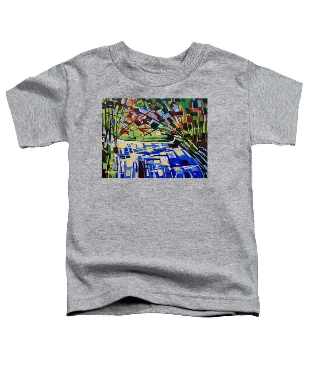 Waterfall Toddler T-Shirt featuring the painting Manifest light by Enrique Zaldivar