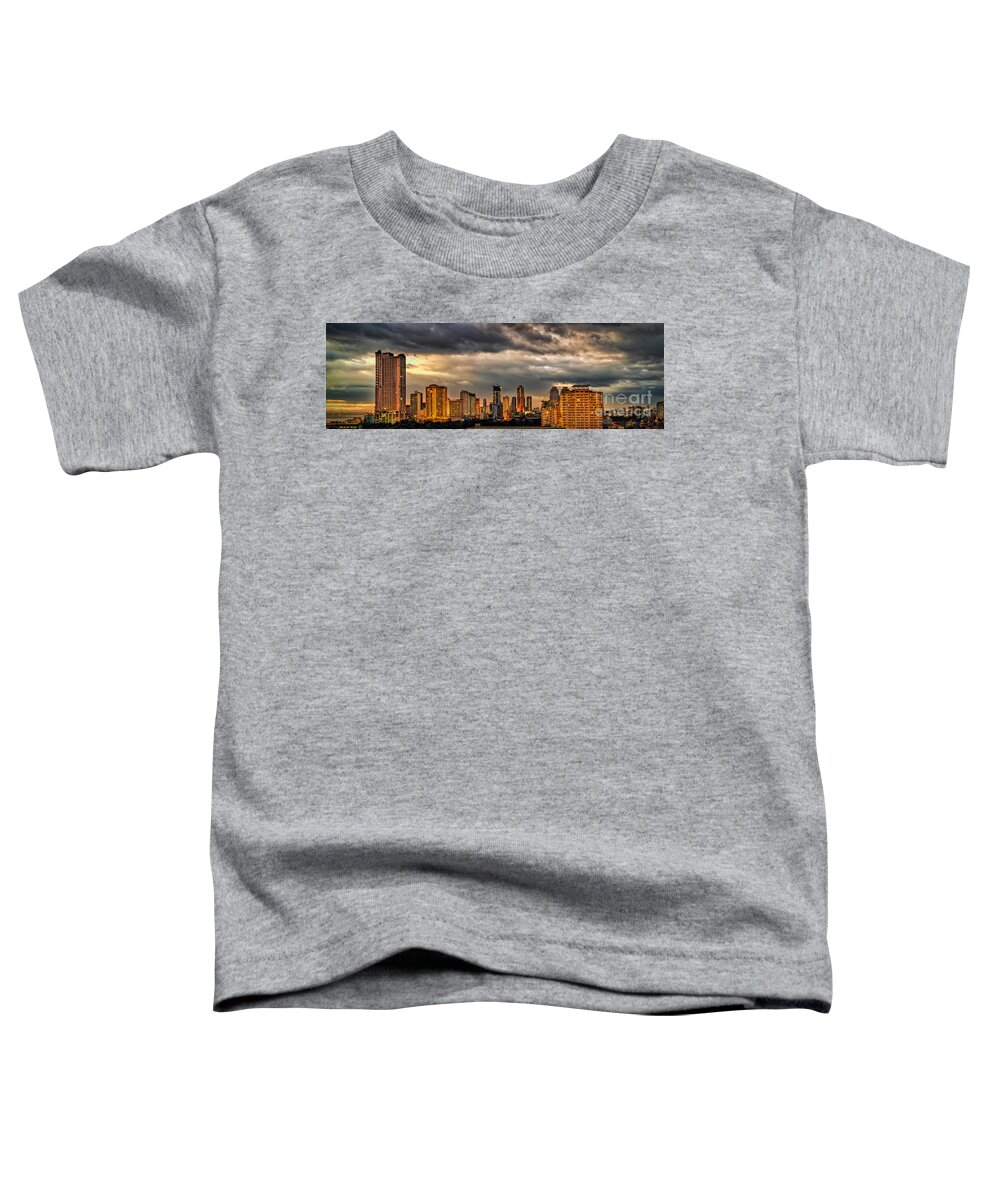 Manila Toddler T-Shirt featuring the photograph Manila Cityscape by Adrian Evans